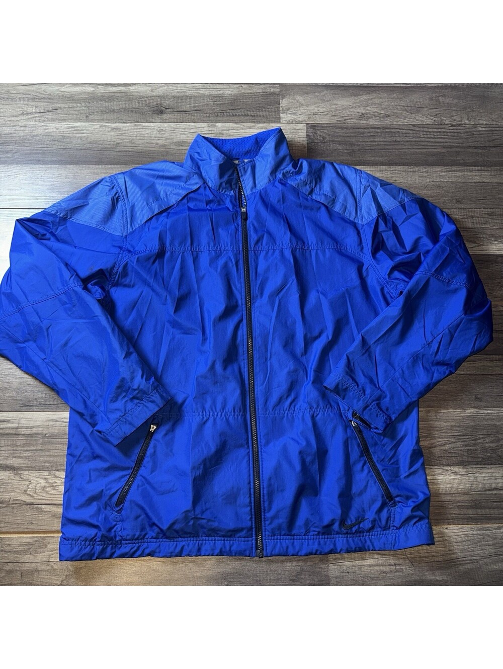 Y2K Nike Windbreaker Jacket Men’s XXL Blue Full Zip Lightweight Athletic